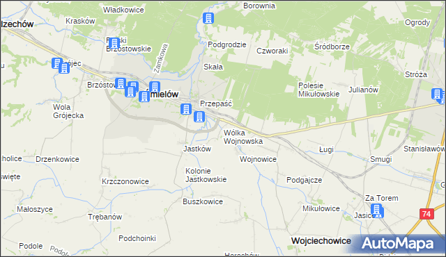 mapa Wólka Wojnowska, Wólka Wojnowska na mapie Targeo