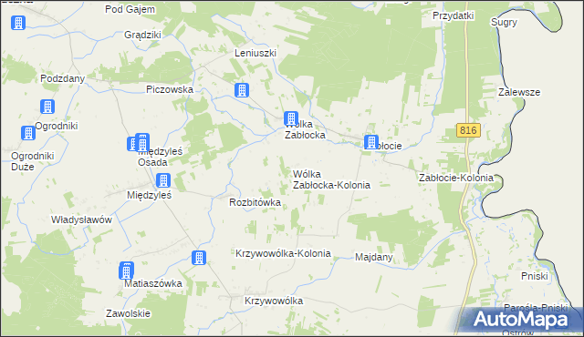 mapa Wólka Zabłocka-Kolonia, Wólka Zabłocka-Kolonia na mapie Targeo