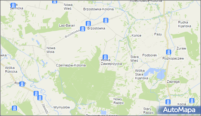 mapa Wólka Zawieprzycka, Wólka Zawieprzycka na mapie Targeo