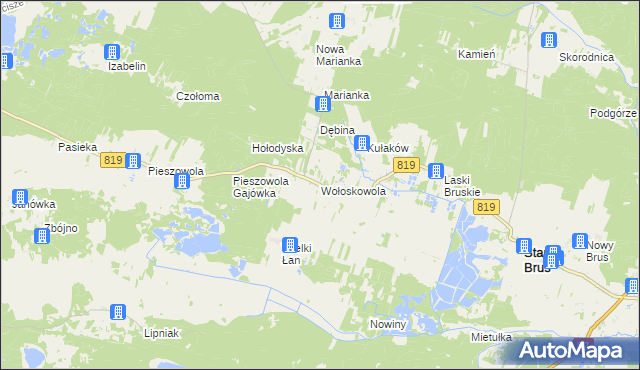 mapa Wołoskowola, Wołoskowola na mapie Targeo