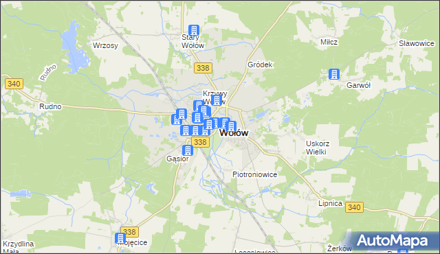 mapa Wołów, Wołów na mapie Targeo