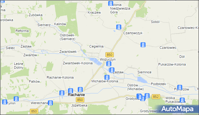 mapa Wożuczyn, Wożuczyn na mapie Targeo