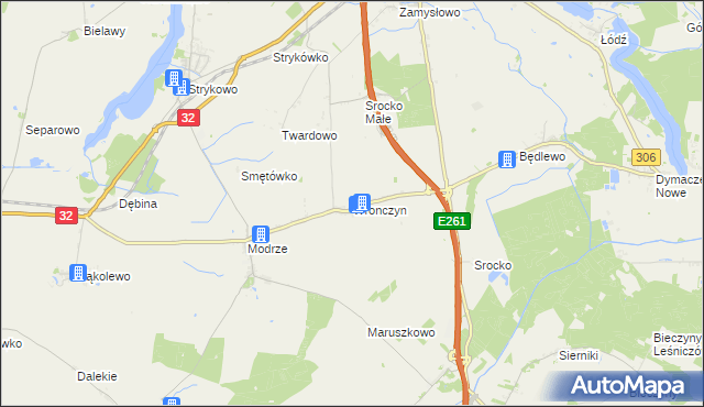 mapa Wronczyn gmina Stęszew, Wronczyn gmina Stęszew na mapie Targeo