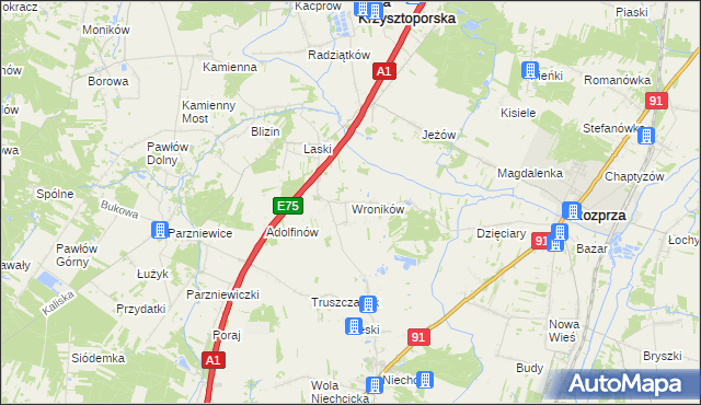 mapa Wroników, Wroników na mapie Targeo