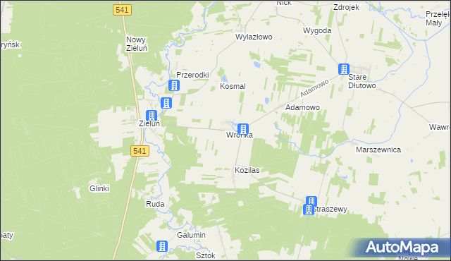 mapa Wronka gmina Lubowidz, Wronka gmina Lubowidz na mapie Targeo