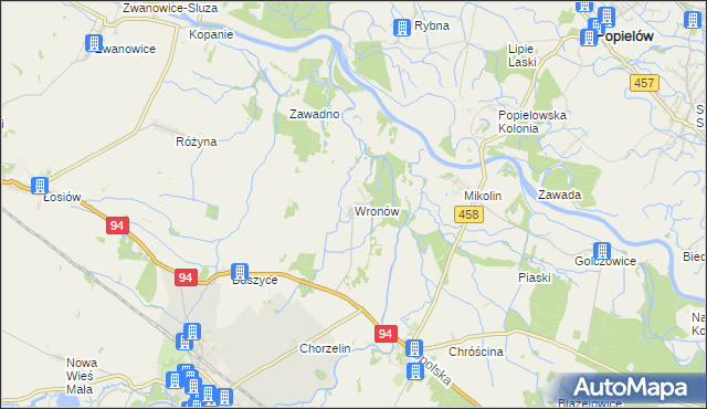 mapa Wronów gmina Lewin Brzeski, Wronów gmina Lewin Brzeski na mapie Targeo