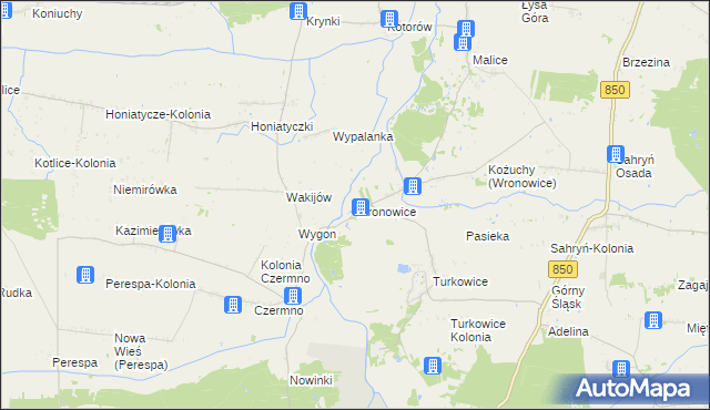 mapa Wronowice gmina Werbkowice, Wronowice gmina Werbkowice na mapie Targeo