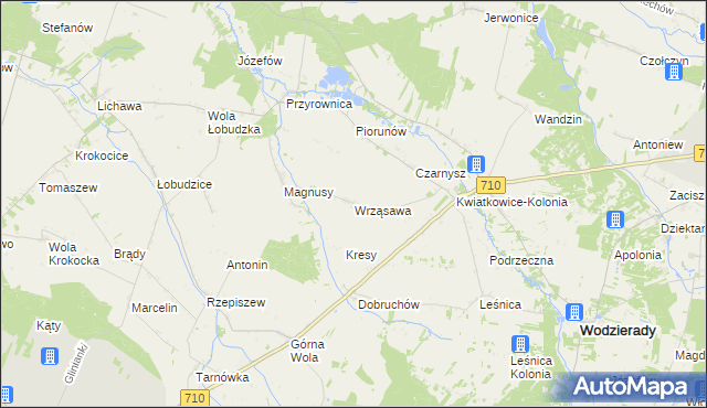 mapa Wrząsawa, Wrząsawa na mapie Targeo