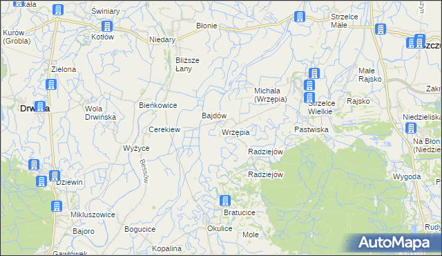 mapa Wrzępia, Wrzępia na mapie Targeo