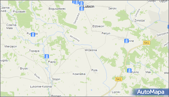 mapa Września gmina Rościszewo, Września gmina Rościszewo na mapie Targeo