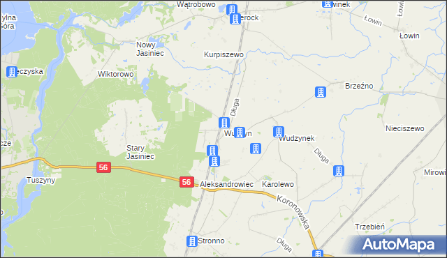 mapa Wudzyn, Wudzyn na mapie Targeo