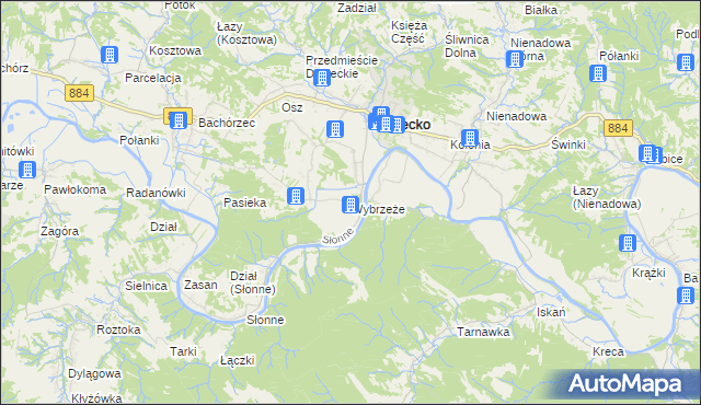 mapa Wybrzeże, Wybrzeże na mapie Targeo