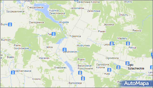 mapa Wydryniwa, Wydryniwa na mapie Targeo