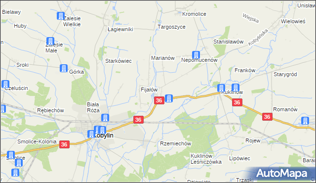 mapa Wyganów gmina Kobylin, Wyganów gmina Kobylin na mapie Targeo