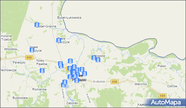 mapa Wygoda gmina Janów Podlaski, Wygoda gmina Janów Podlaski na mapie Targeo