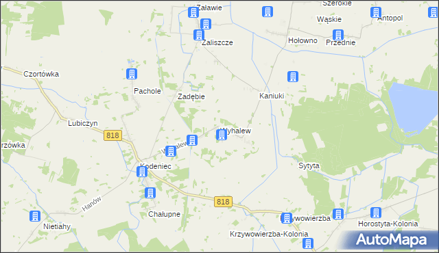 mapa Wyhalew, Wyhalew na mapie Targeo