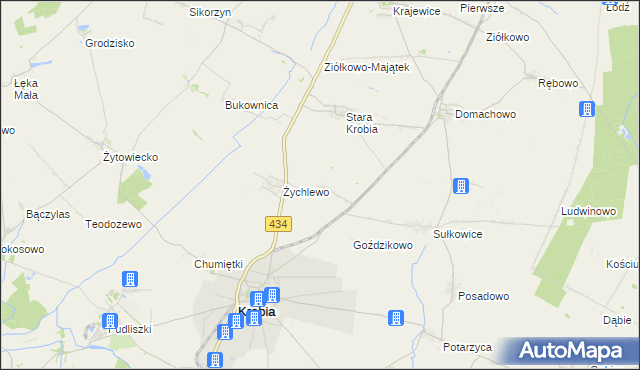 mapa Wymysłowo gmina Krobia, Wymysłowo gmina Krobia na mapie Targeo
