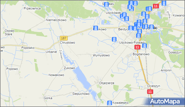 mapa Wymysłowo gmina Oborniki, Wymysłowo gmina Oborniki na mapie Targeo