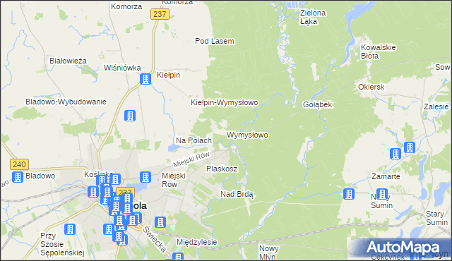 mapa Wymysłowo gmina Tuchola, Wymysłowo gmina Tuchola na mapie Targeo