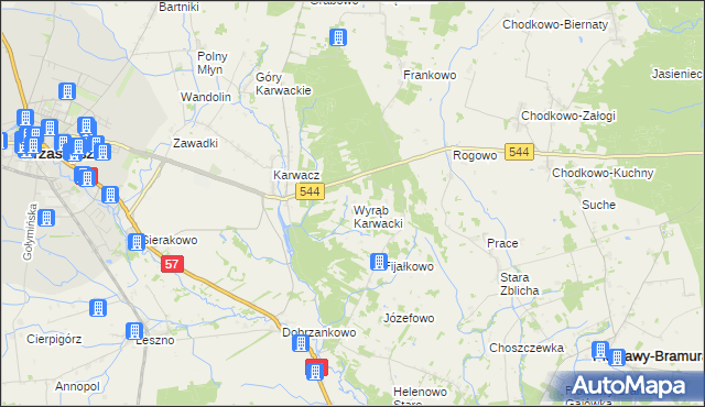 mapa Wyrąb Karwacki, Wyrąb Karwacki na mapie Targeo