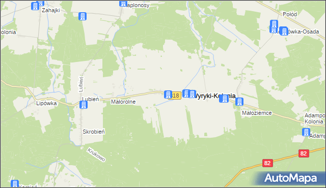 mapa Wyryki-Wola, Wyryki-Wola na mapie Targeo