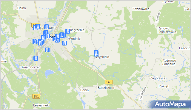 mapa Wysiedle, Wysiedle na mapie Targeo
