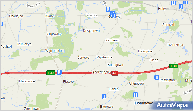 mapa Wysławice, Wysławice na mapie Targeo