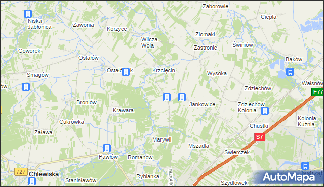 mapa Wysocko gmina Szydłowiec, Wysocko gmina Szydłowiec na mapie Targeo