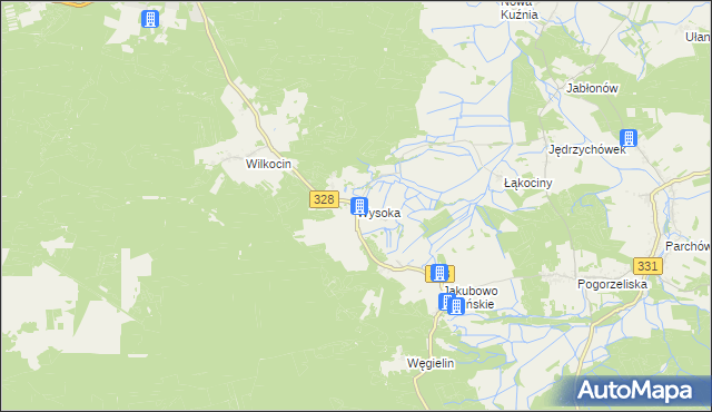 mapa Wysoka gmina Przemków, Wysoka gmina Przemków na mapie Targeo