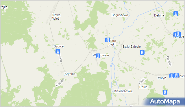 mapa Wyszowate gmina Trzcianne, Wyszowate gmina Trzcianne na mapie Targeo