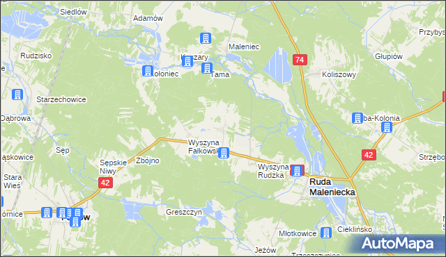 mapa Wyszyna Machorowska, Wyszyna Machorowska na mapie Targeo