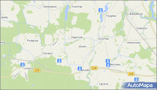 mapa Wytok, Wytok na mapie Targeo