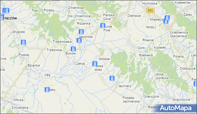 mapa Wzdów, Wzdów na mapie Targeo