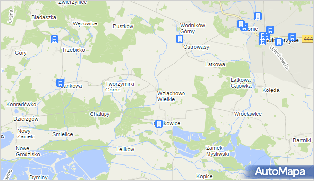 mapa Wziąchowo Wielkie, Wziąchowo Wielkie na mapie Targeo