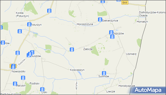 mapa Żabcze, Żabcze na mapie Targeo