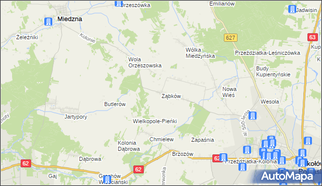 mapa Ząbków, Ząbków na mapie Targeo