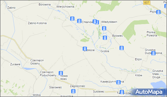 mapa Zabłocie gmina Turobin, Zabłocie gmina Turobin na mapie Targeo