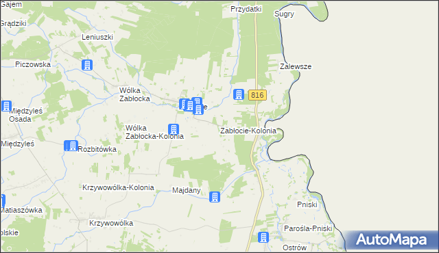 mapa Zabłocie-Kolonia, Zabłocie-Kolonia na mapie Targeo