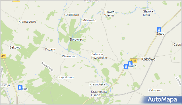 mapa Zabłocie Kozłowskie, Zabłocie Kozłowskie na mapie Targeo