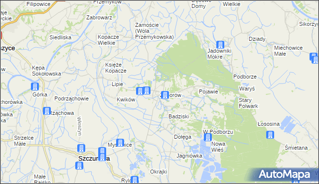 mapa Zaborów gmina Szczurowa, Zaborów gmina Szczurowa na mapie Targeo