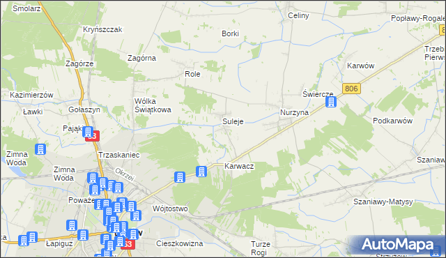 mapa Zabrodzie gmina Łuków, Zabrodzie gmina Łuków na mapie Targeo