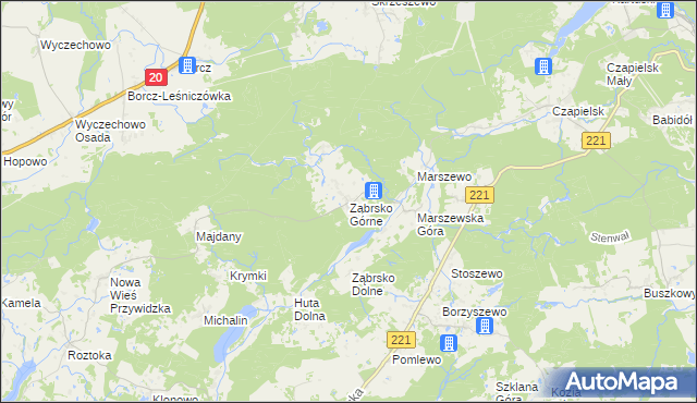 mapa Ząbrsko Górne, Ząbrsko Górne na mapie Targeo