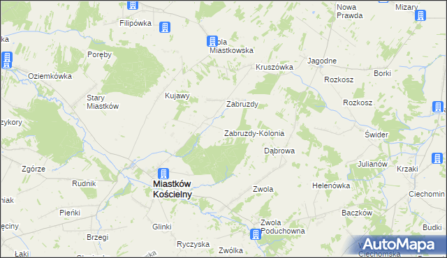 mapa Zabruzdy-Kolonia, Zabruzdy-Kolonia na mapie Targeo