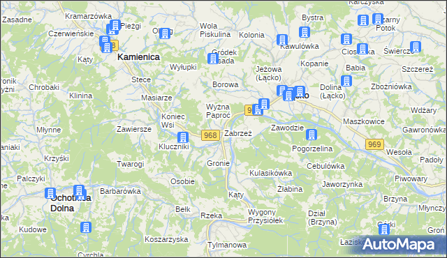 mapa Zabrzeż, Zabrzeż na mapie Targeo