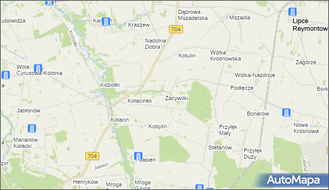 mapa Zacywilki, Zacywilki na mapie Targeo