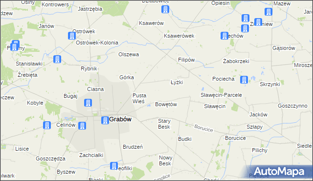 mapa Żaczki, Żaczki na mapie Targeo