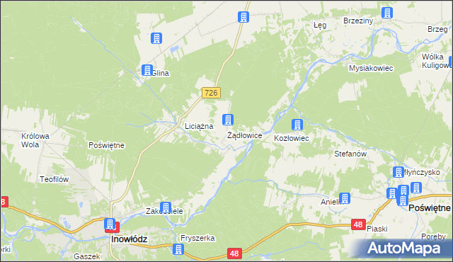 mapa Żądłowice, Żądłowice na mapie Targeo
