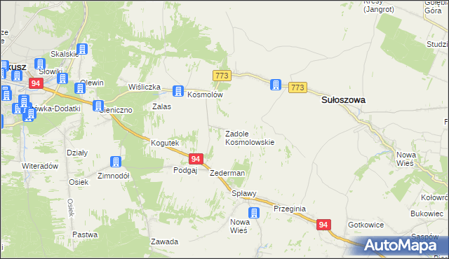 mapa Zadole Kosmolowskie, Zadole Kosmolowskie na mapie Targeo