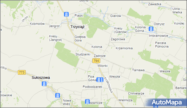 mapa Zadroże, Zadroże na mapie Targeo