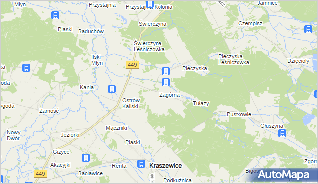 mapa Zagórna, Zagórna na mapie Targeo